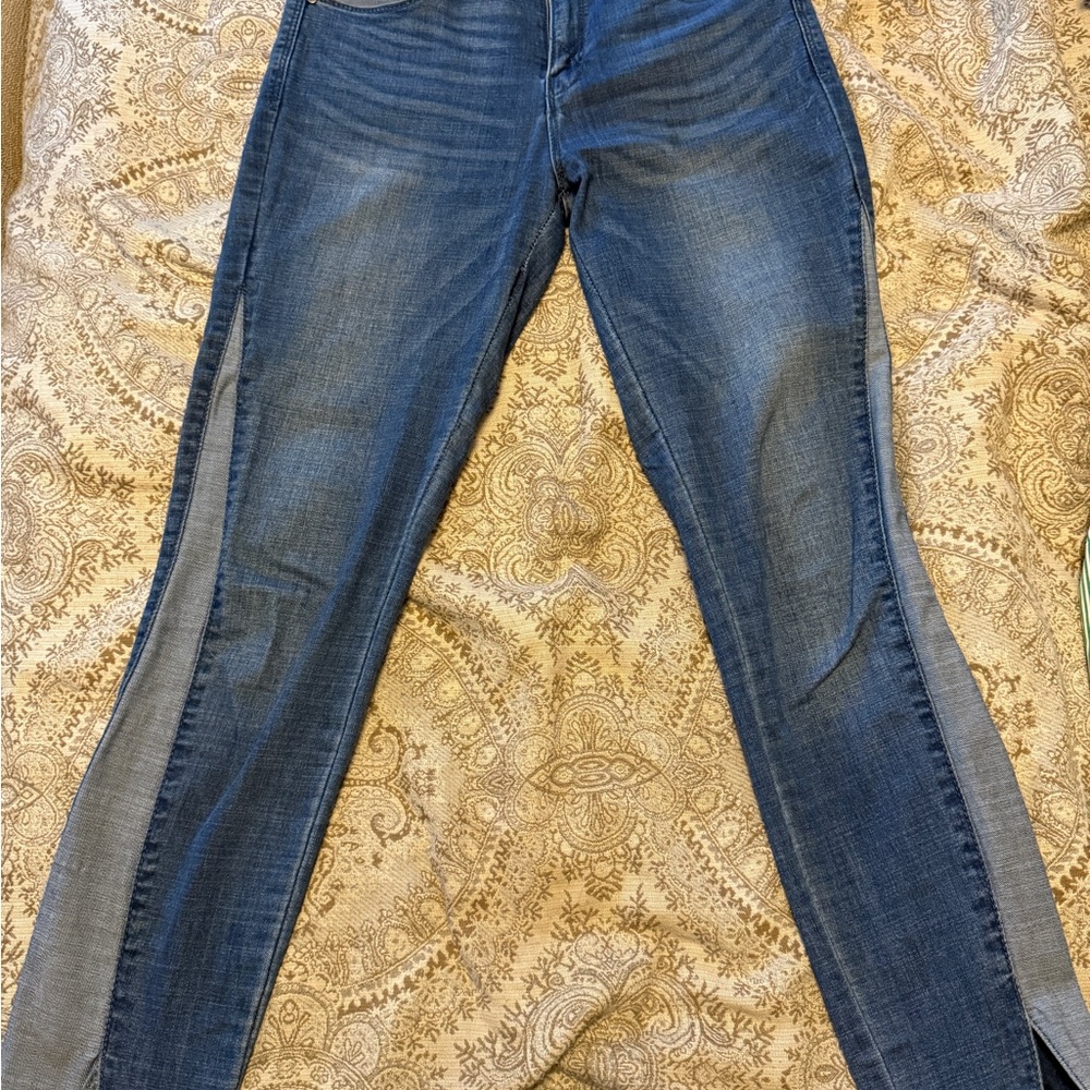 Unpublished Medium Wash Skinny Jeans with Side Panel | Size 28
